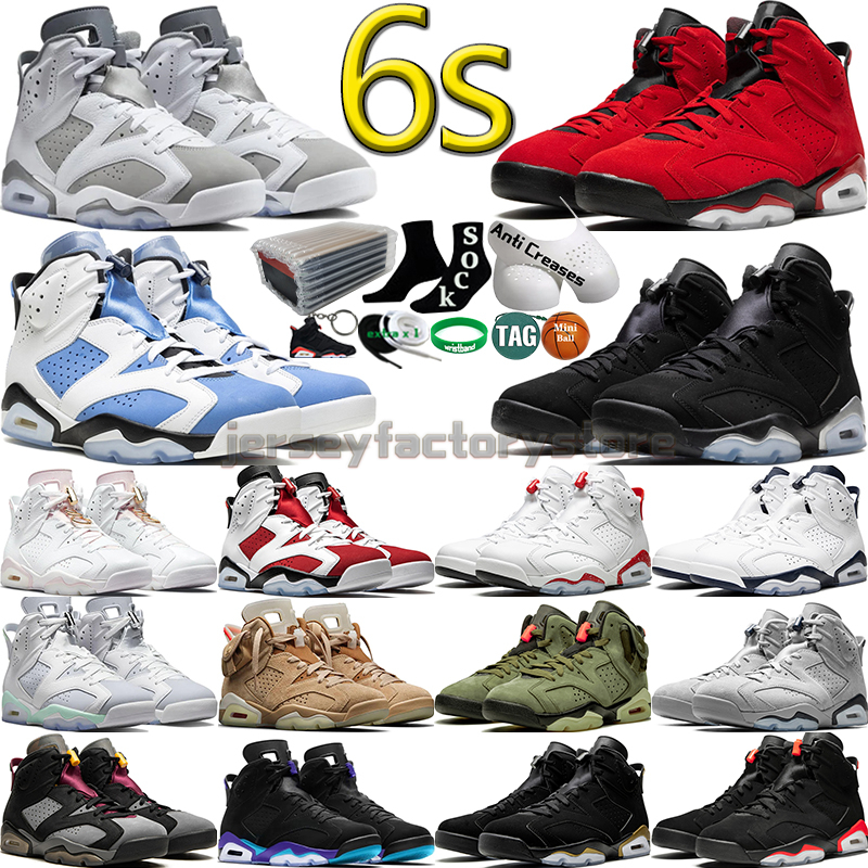 

With Box 6 Basketball Shoes Men Women 6s Toro Bravo Cool Grey Chrome DMP UNC Olive Infrared Red Oreo Aqua Carmine Midnight Navy Mens Womens Trainers Sports Sneakers, Color-15