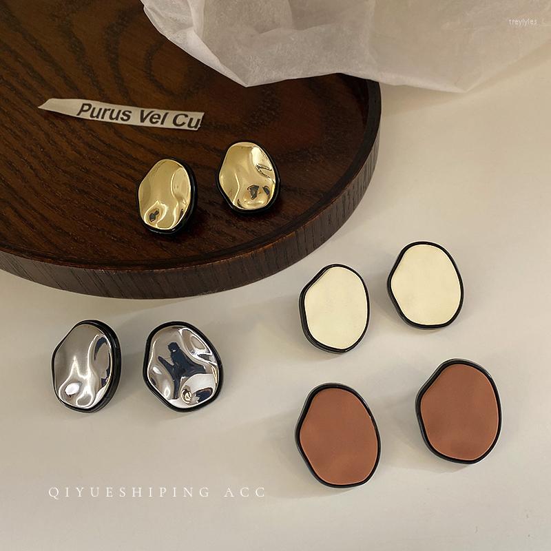 

Stud Earrings 4PCS Irregular Mirror Reflective Temperament 925 Silver Needle Piercing Copper Alloy Ear Accessories