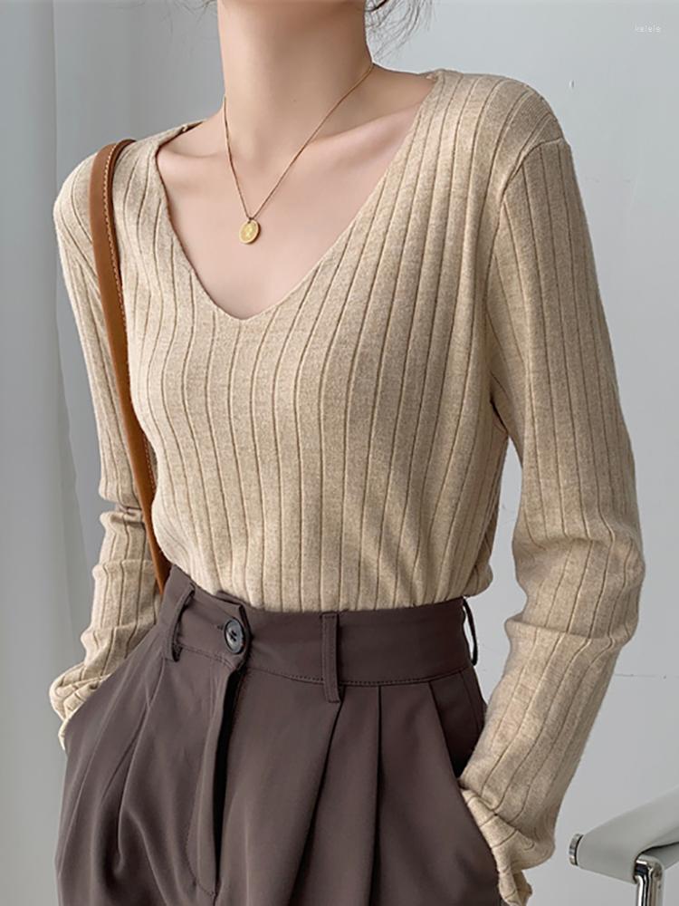 

Women's Sweaters 2023 Women And Pullovers Autumn Korean Style Jumpers Long Sleeve Top Knitted Pullover Womens Sweater Sueters De Mujer, Camel