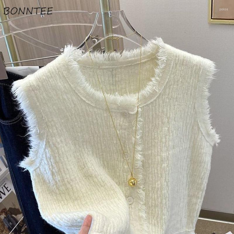 

Women' Vests Fluffy Crop Women Solid Design Vintage Simple O-neck Gentle Cozy Elegant Office Ladies Fashion Winter Warm Ins OOTD, Pink
