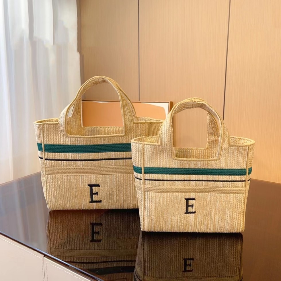 

Woven shopping bag Designer bag appearance level super high embroidery Lafite hastily braided bag Travel practical beach bag, 30*15*25cm