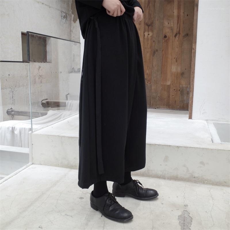 

Men's Pants Men's Wide Leg Spring And Autumn Europe The United States High Waist Sun Dark Casual Loose Large Size Nine, Black