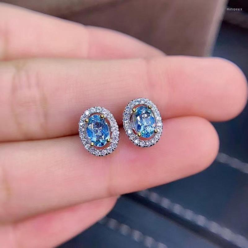 

Stud Earrings Coming Natural And Real Aquamarine Earring 925 Sterling Silver