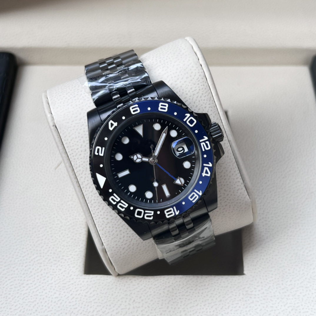 

12 Types black watch automatic mens luxury AAAA watches GMT II Blue&Black Ceramic bezel 40mm 904L 126720 movement sapphire waterproof luminous watch, Only box and papers