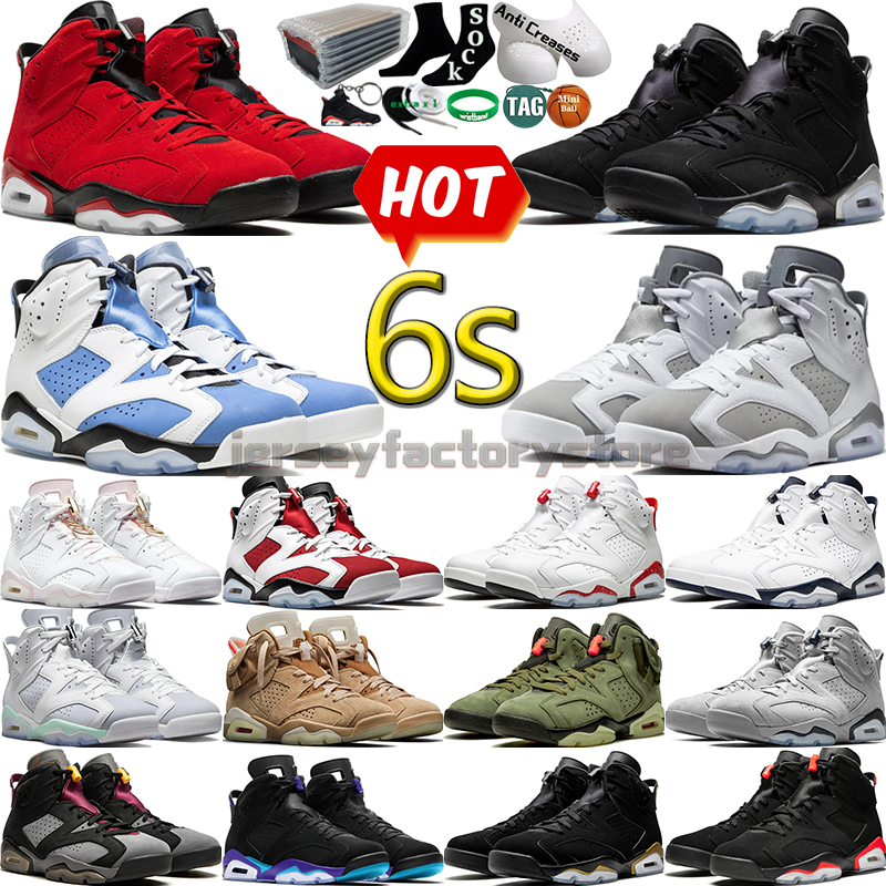 

With Box 6 Basketball Shoes Men Women 6s Toro Bravo Cool Grey Chrome DMP UNC Home White Olive Infrared Red Oreo Aqua Carmine Mens Womens Trainers Outdoor Sport Sneakers, Color-13