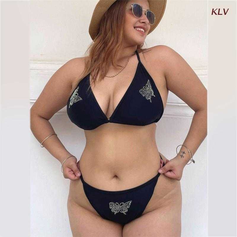 

Women's Plus Size Swimwear Solid Color Bikini Sexy Big Chest Cover Gathered Wrap Bathing Suit High Waist Conservative Split Swimsuit Set 6XDA Z0508, Purple