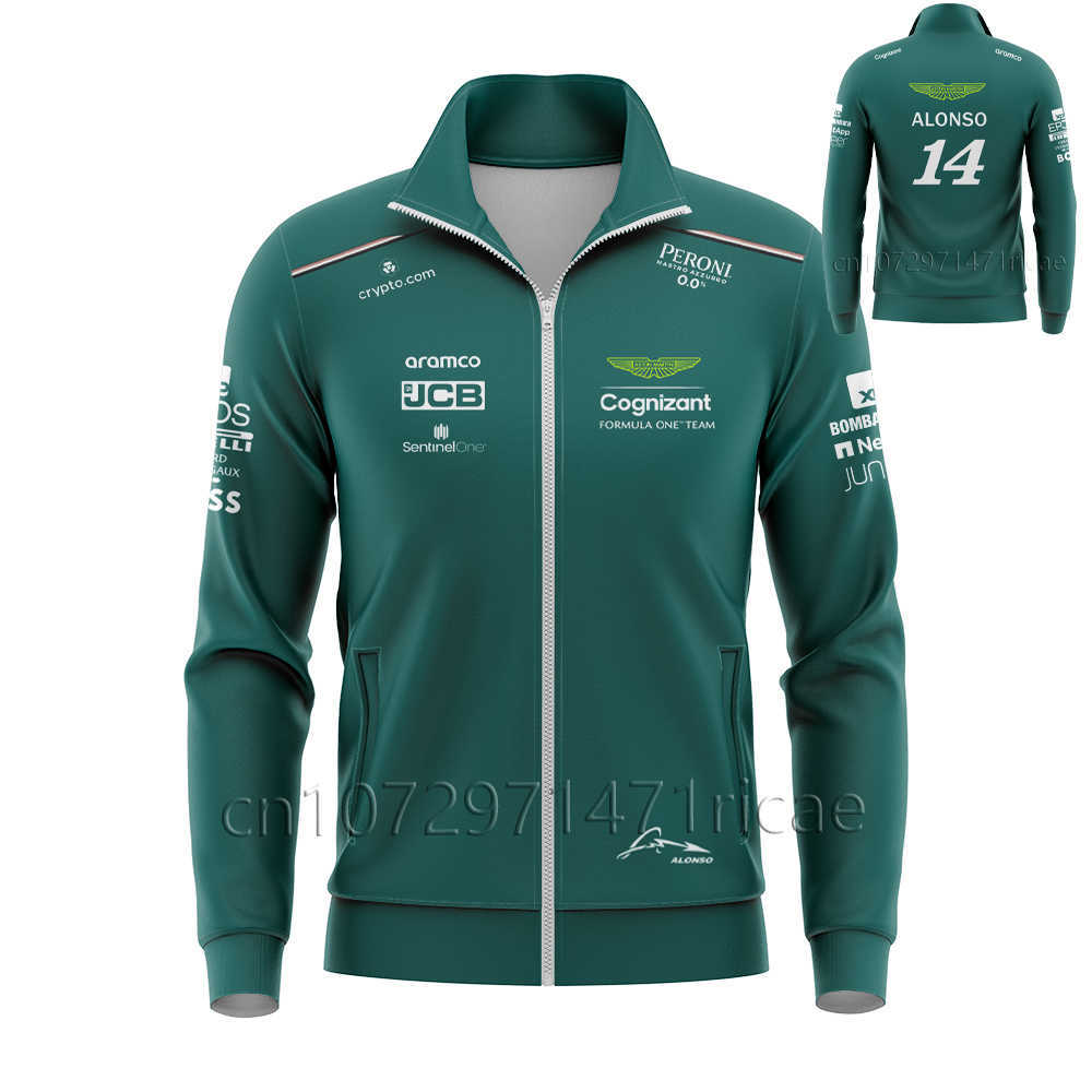 

Fashion F1 Men's Hoodie Jackets Sweatshirt Formula One Team Aston Martin Alonso Jersey Uniform Loose Coat Racing Suit Women's Fan Clothing Moto, Jk0002