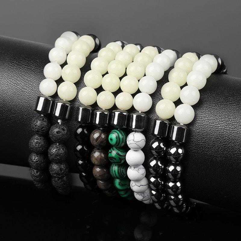 

Magnetic Luminous Beads Bracelet Tiger Eye Volcanic Rock Fashion Ornament