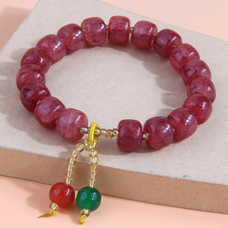 

Charm Bracelets Chinese Style Fashion Simple Jelly Color Elastic Resin Temperament For Women Jewelry Present Girl