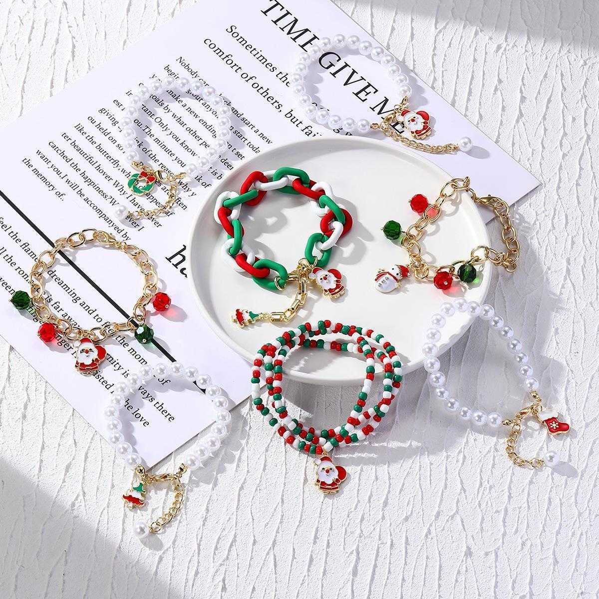 

Christmas Bracelet Ornament Wholesale Crystal String Beads Womens Set