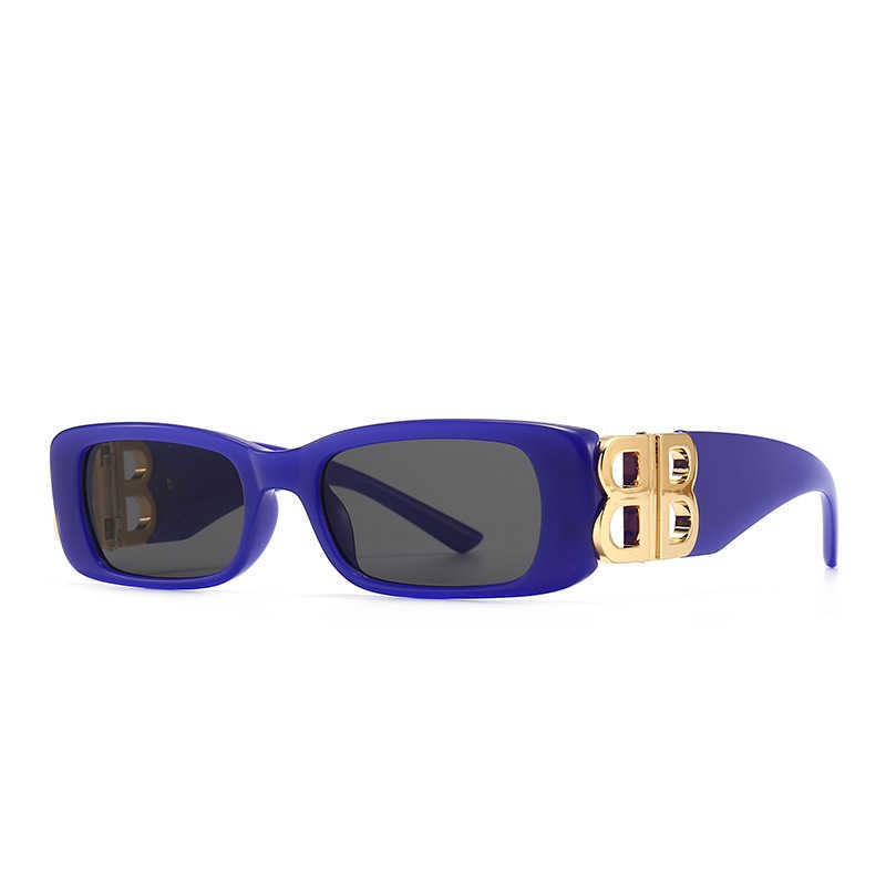 

Rock style small square metal standard inlaid modern sunglasses 0096