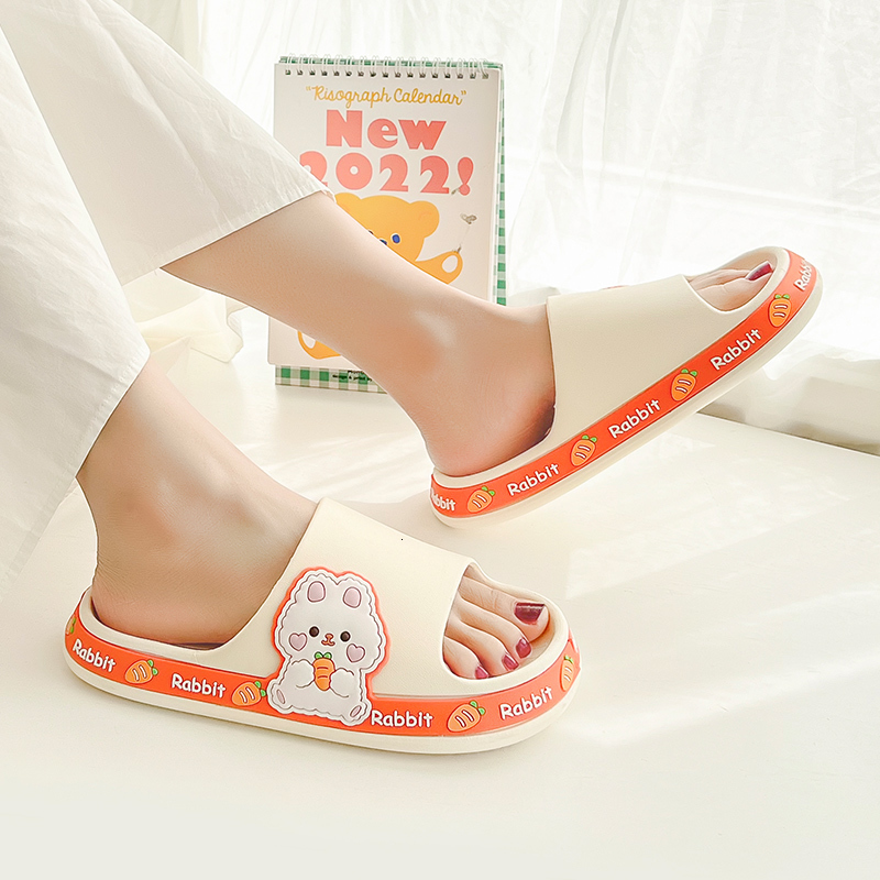

Slippers Cartoon Rabbit Summer Women Slippers Ladies Shoes Bathroom EVA Soft Anti-slip Sole Casual Beach Home Slipper Slides Flip Flops 230509, 5824 white
