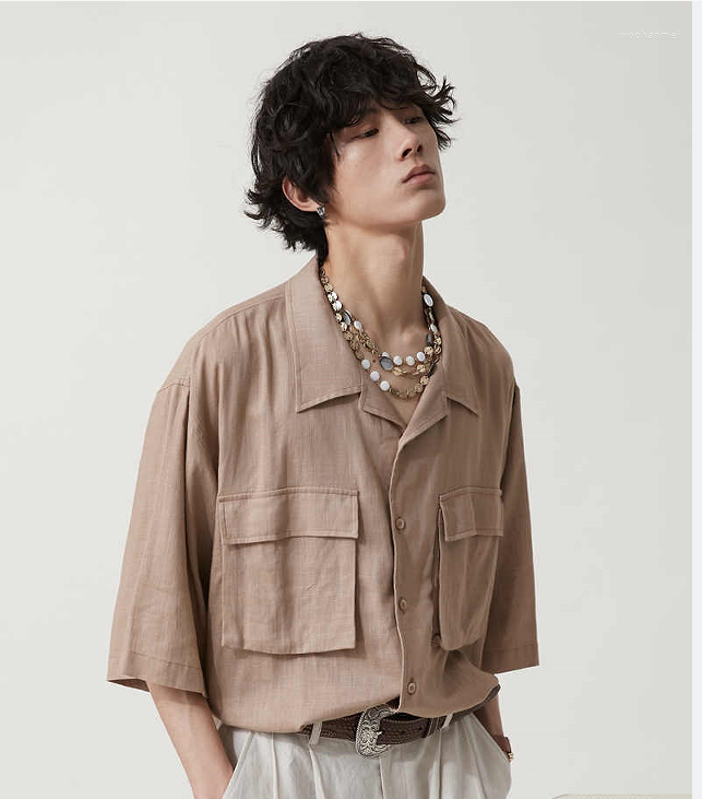 

Men's Casual Shirts J04335 Fashion Men's 2023 Runway Luxury European Design Party Style Clothing, Picture shown