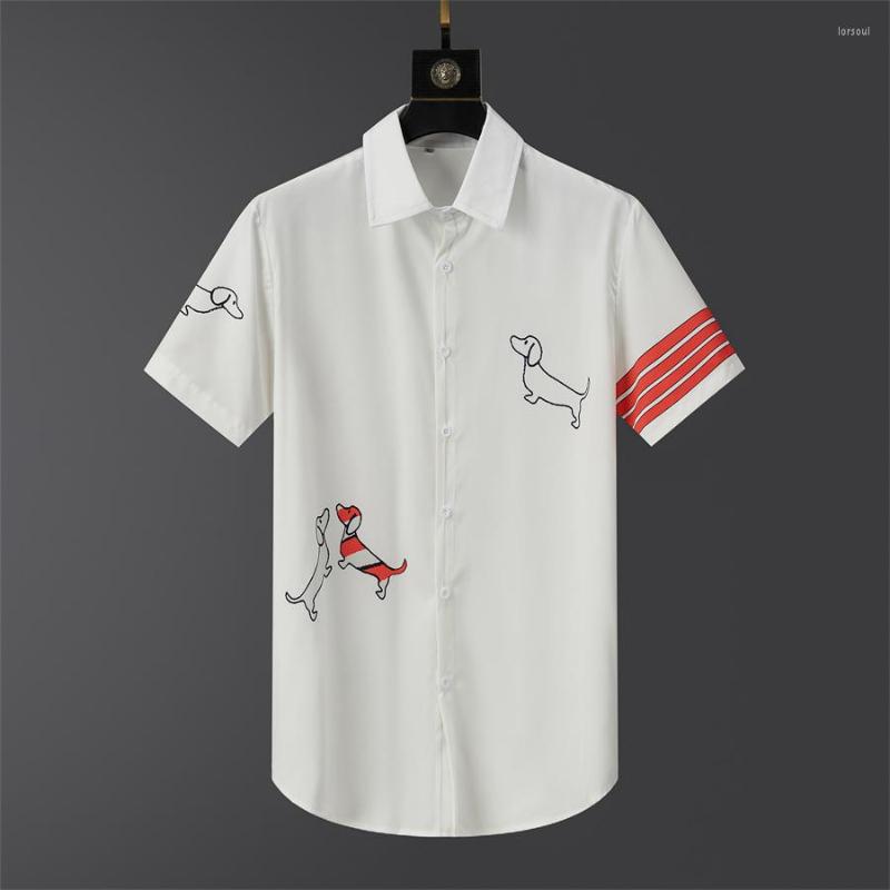 

Men's Casual Shirts Men Clothing Mens Designer Clothes Blouses 2023 Polo Camisas De Hombre Korea Fashion Short Sleeves Tops Plus Size, White