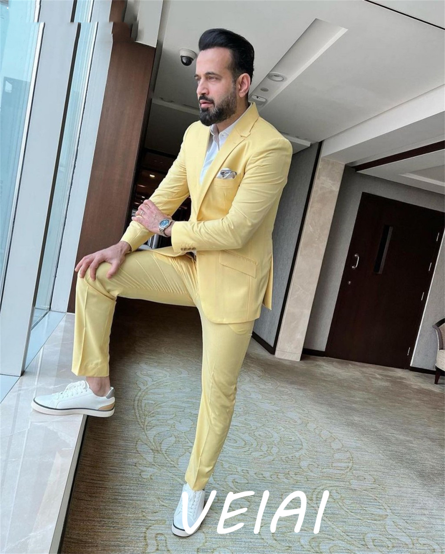 

Men's Suits Blazers Yellow Suits for Men 2 Pieces Summer Blazer Sets Travel Casual Men Suit Costume Homme Single Breasted CoatPant 230509, Picture style7