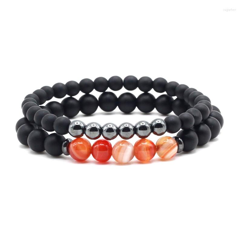 

Strand Men Woman Hematite Bead Bracelet Stone Beaded Black Mantra Prayer Beads Buddha For Women And Mens Pulseras Masculina