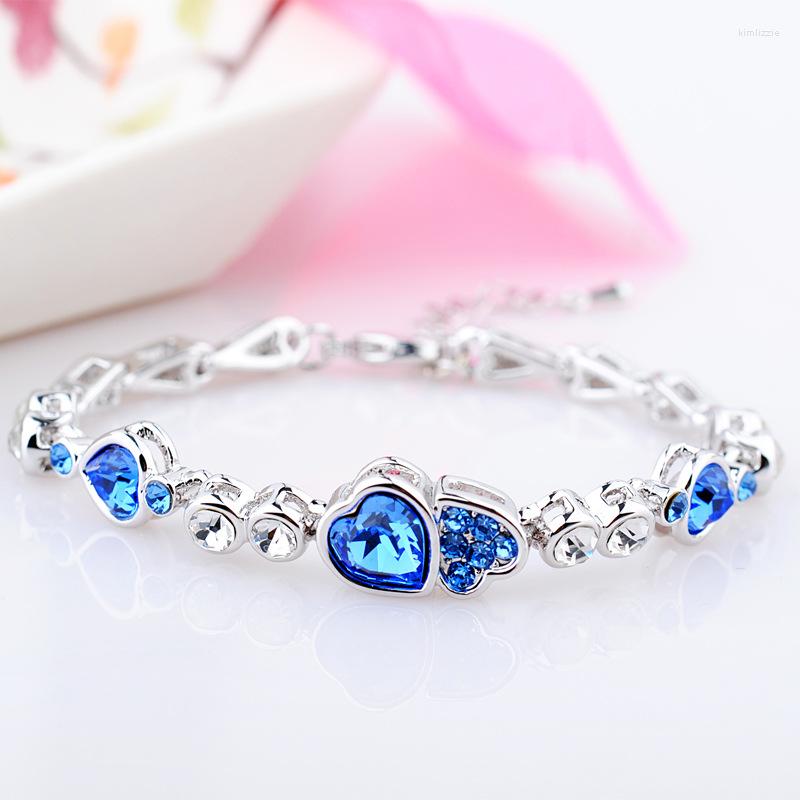 

Link Bracelets BN-00001 Fine Jewelry Women Wholesale Lots With Heart For Luxury Valentins Day Gift Girlfriend