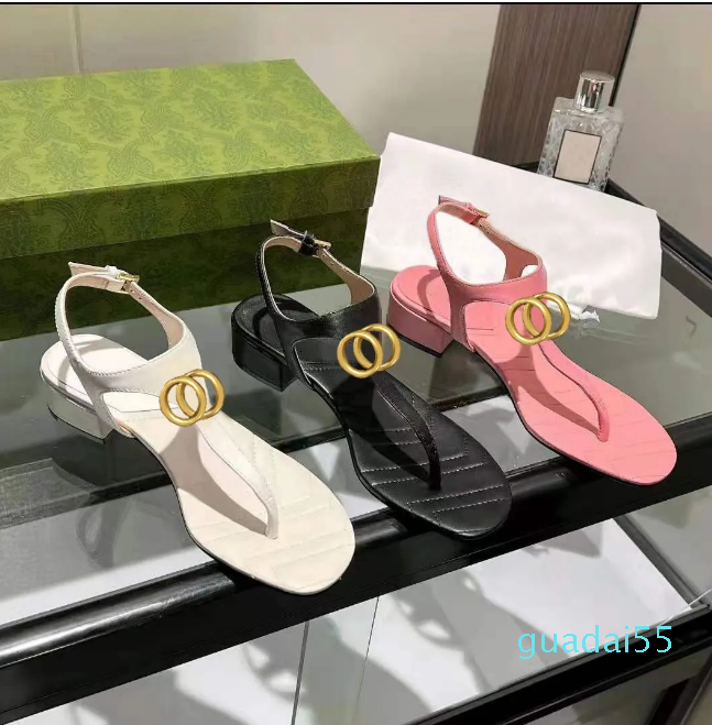 

sandals party fashion 100% leather women Work shoe designer sexy heels 5cm Lady Belt buckle Thick Heel Woman shoes Large size 35-40-42, Brown