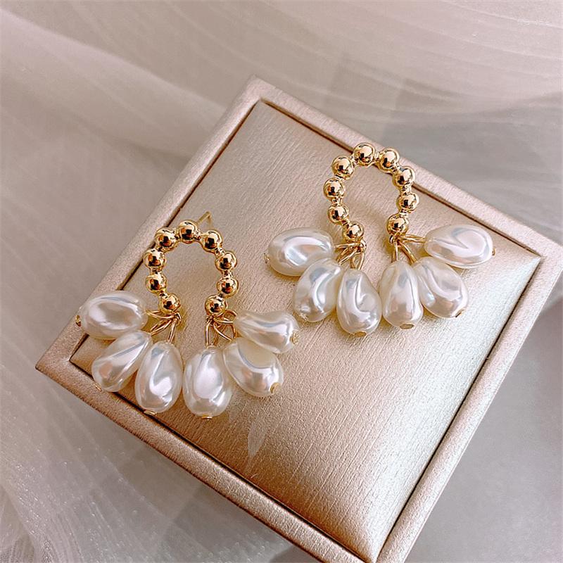 

Dangle Earrings South Korea Fashion Baroque Pearl Temperament Personality Versatile Pendant Elegant Jewelry For Women