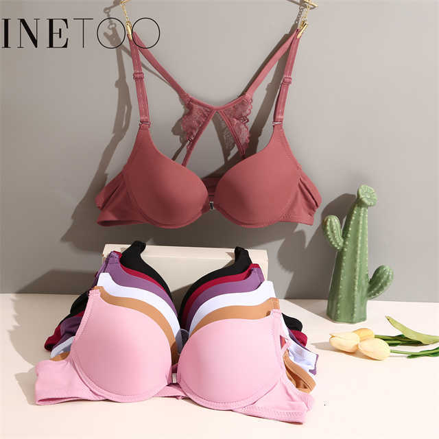

Women's Bra Finetoo 2023 New Sexy Fashion Wire Free Lace Wireless Seamless Soft Comfortable s Padded Underwear, Pink