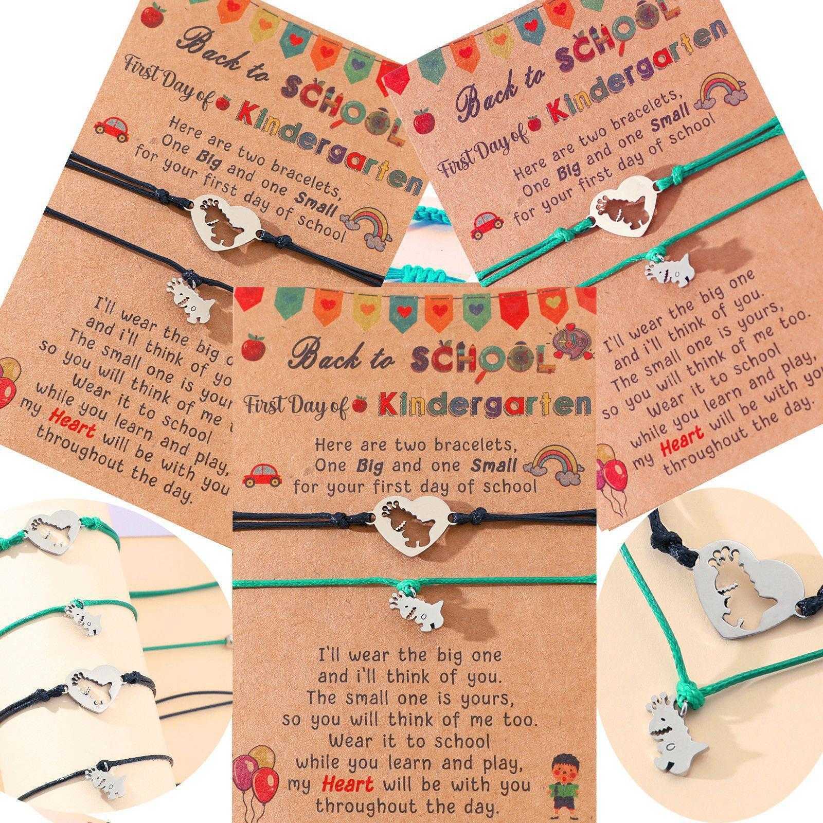 

Arrival School Season Bracelet Creative Stainless Steel Heart Shaped Crown Little Dinosaur Mother Daughter Parent Child Carrying Strap