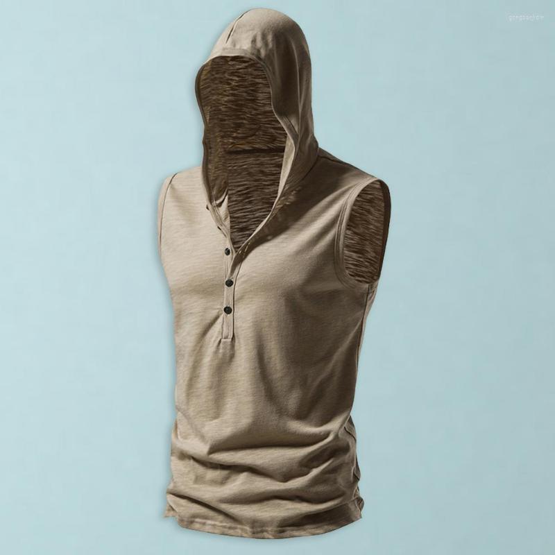 

Men's Tank Tops Hoodie Vest Solid Color Top Fitness Sweatshirt, Black