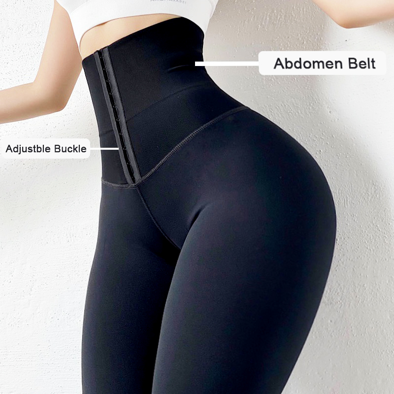 

Women' Shapers Slimming Tummy Trimmer High Waist Trainer Sports Leggings Warming Trousers Women Fitness Tights Belly Control Panties Shapewear 230509, Black middle hook