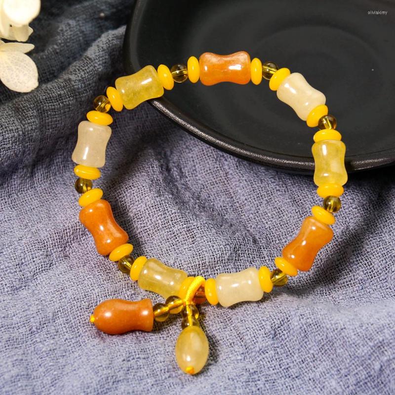 

Charm Bracelets Natural Agate Bead Bracelet For Women Handmade Citrine Stone Bangle Charms Jewelry Yoga Lucky Wealth Prosperity Gifts