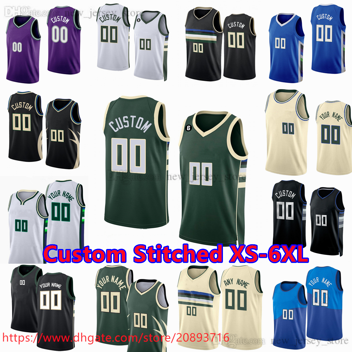 

Custom Stitched XS-6XL Basketball Jersey 34Antetokounmpo 22 KhrisMiddleton 21 JrueHoliday 11 BrookLopez 24 PatConnaughton 9 BobbyPortis 0 MarJonBeauchamp, Stitched jerseys