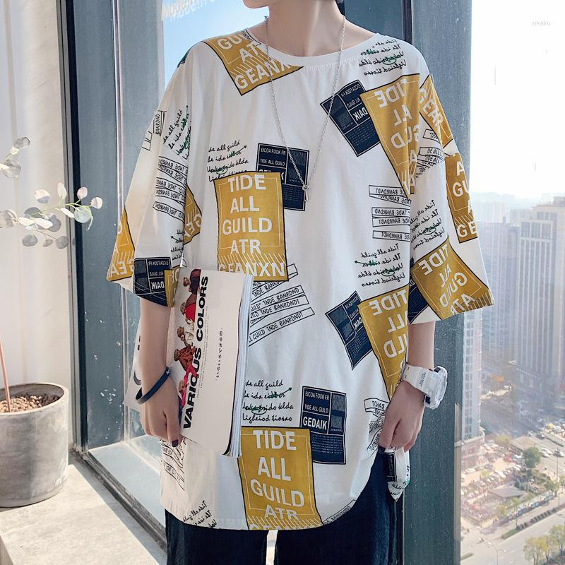 

Men's T Shirts Men Graphic Streetwear Summer Harajuku Mens Korean Fashions Full Print Shirt Hip Hop Tees Tops Size 5XL, Image