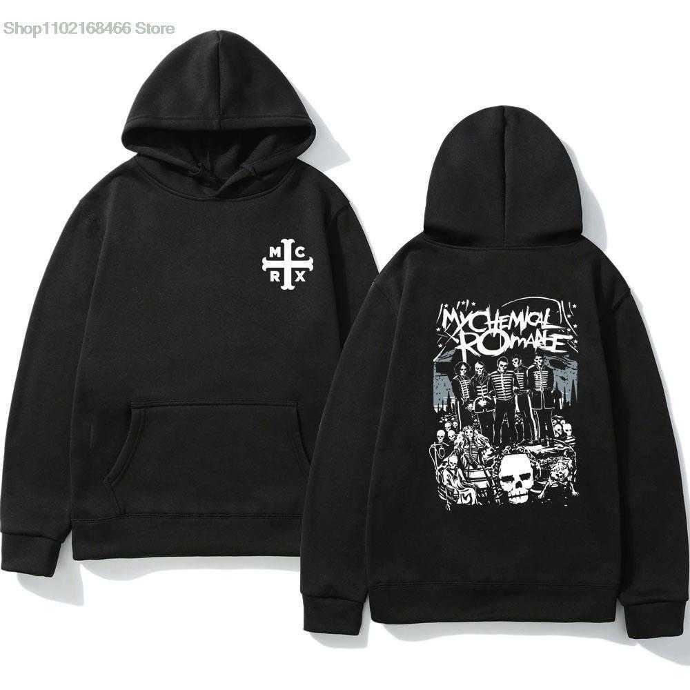 Sweats à capuche pour hommes Sweats Printemps Sweats à capuche de style populaire My Chemical Romance Mcr Dead Emo Print Sweat Hip-pop Trend Blac
