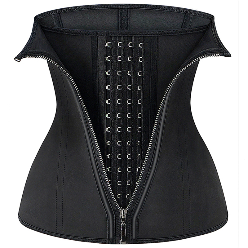 

Women's Shapers Latex Waist Trainer Zipper Cincher Binders Slimming Belly Belts Tummy Trimmer Shapers Women Control Sheaths Girdle Straps Black 230509