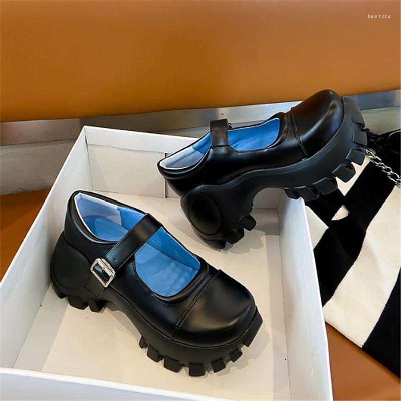 

Dress Shoes Spring Autumn Lolita Patent Leather Women Thick Platform Mary Janes Vintage Punk Style Grils High Heel, Black