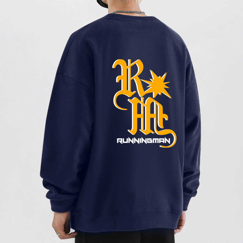 

Autumn New Round Neck Boys' Long Sleeve Street Fashion Brand Men's Sweater Pure Cotton American Couple, Cmwy32 navy