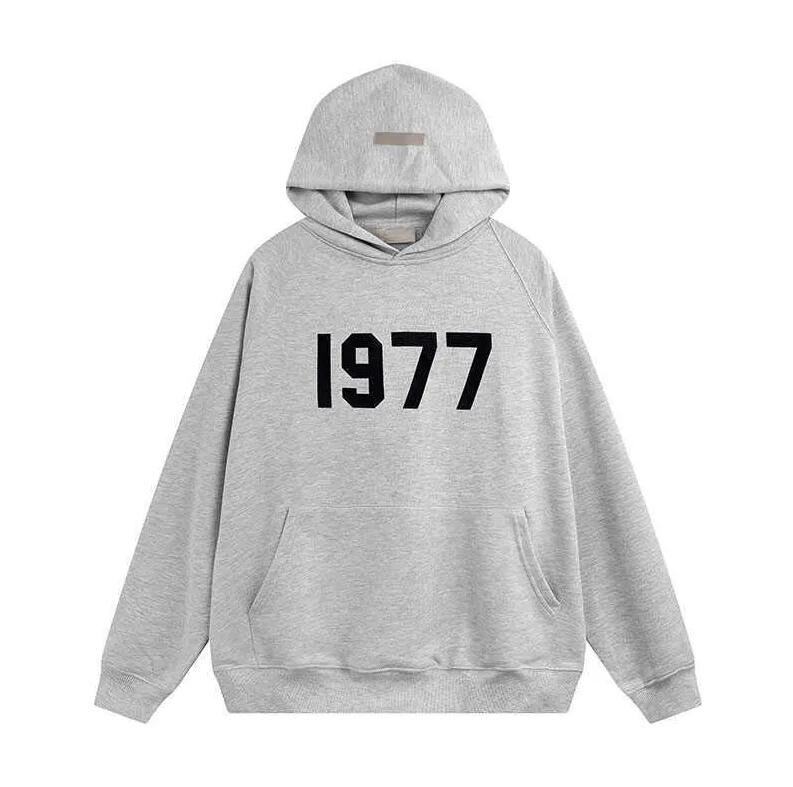 

2023 Winter fashion Oversized Men Hoodies High Quality 1977 Flocked 100% Cotton Sweatshirts Loose Couples Tops Fashion Hip Hop Hoodie, Q1111