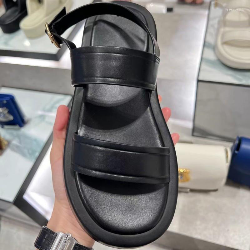 

Sandals 2023 Gladiator Summer Women Fashion Platform Flats Shoes Elegant Open Toe Ankle Strap Dress Female, Black