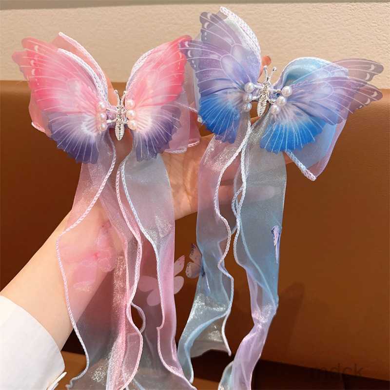 

Hair Clips Barrettes Moving Butterfly Mesh Ribbon Hairpin 2023 New Bowknot Children's Hairpin Headwear Girls' Clip Hairpin