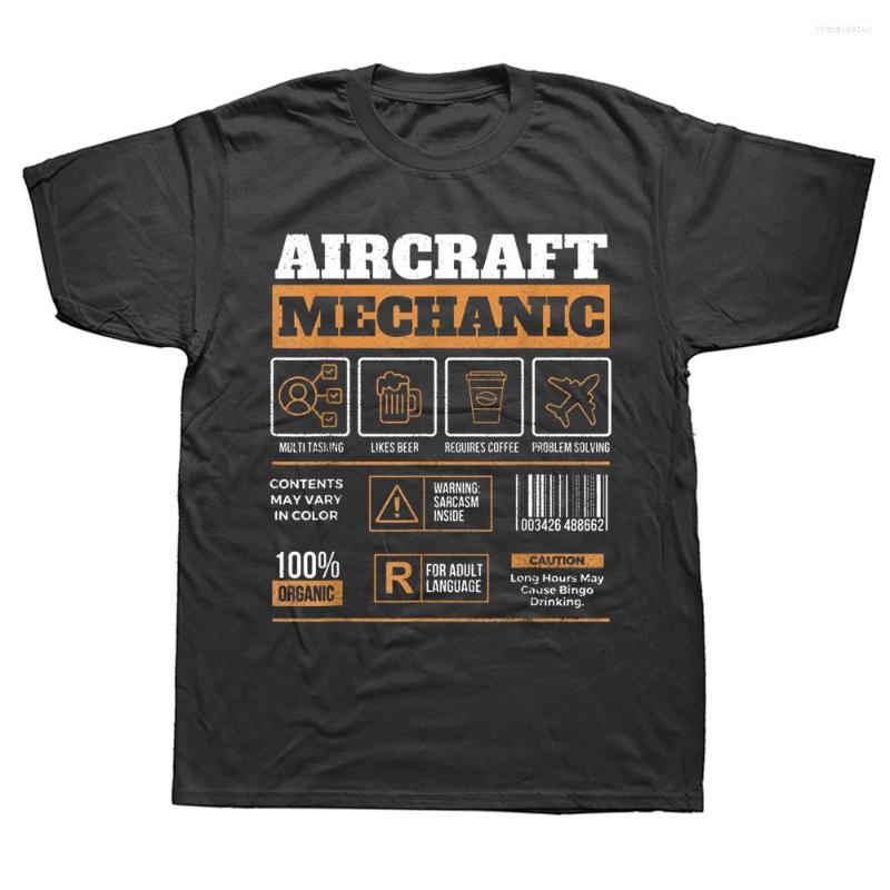 

Men's T Shirts Aircraft Mechanic Aviation Technician Airplane Maintenance Graphic Cotton Short Sleeve Birthday Gifts Summer T-shirt, White