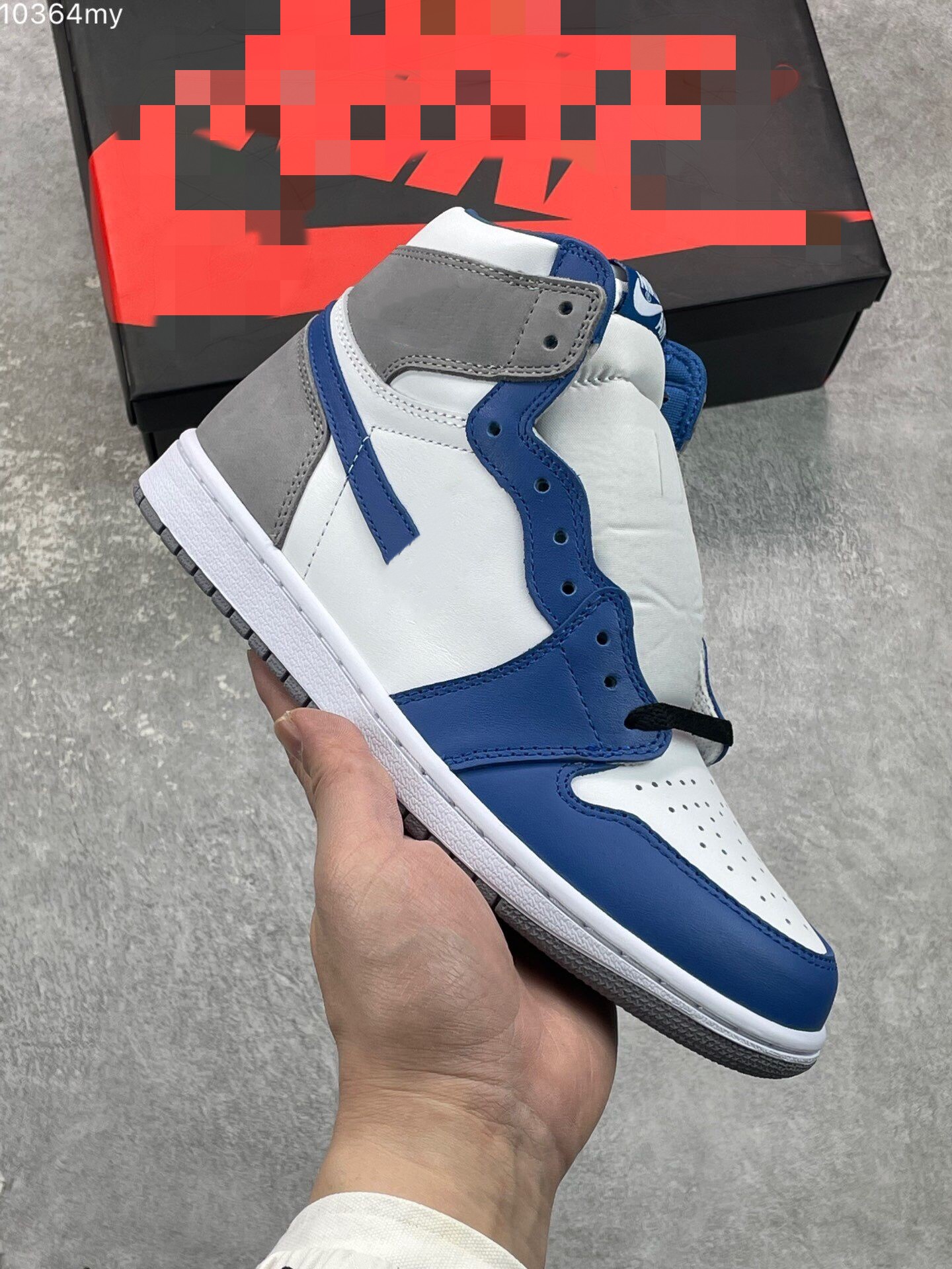 

With Box 1s True Blue White-Cement Grey Basketball Shoes Jumpman 1 High OG Lifestyles Designer Sports Sneakers Men Women Athletic Outdoor-Indoor