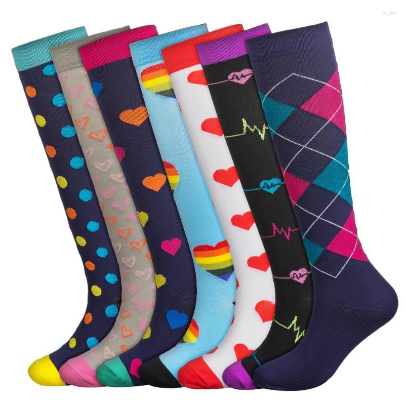 

Sports Socks Vihir Compression 12Pcs 6Pairs For Running Travel Cycling Hiking Men&Women Long Casual Pattern, Picture shown