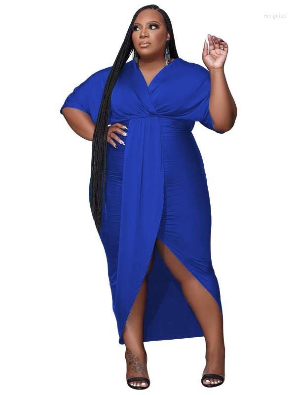 

Ethnic Clothing Big Size Women African Dress Fashion Dashiki Africa Clothes Short Sleeve V-neck Slit Wrap Hip Lrregular Midi Streetwear