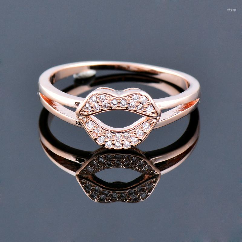 

Cluster Rings SINLEERY Sexy Lips Shaped For Women Girls Rose Gold Silver Color Crystal Ring Size 6 7 8 Wedding Accessories JZ423 SSB