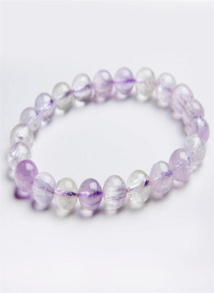 

Beaded Strands Precious Natural Kunzite Quartz Bracelets Women Female 9mm Transparent Round Bead Crystal Stretch Bracelet18740684