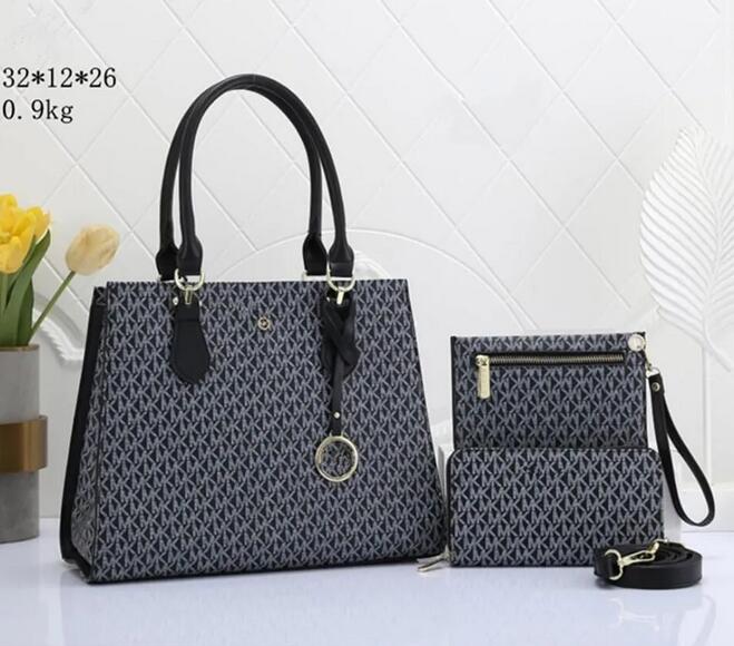 

famous fashion women 3pcs/set Large capacity designer bag top quality leather M K handbag lady clutch purse lady Crossbody shoulderbag tote bag female wallet M008