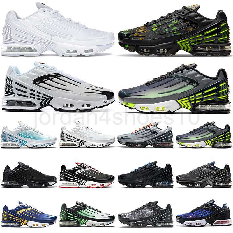 

hotsale tn plus 3 running shoes for men women Volt Glow Purple Nebula Supernova Grey Yellow Parachute Neon Deep Royal mens womens trainers 2.5, Black