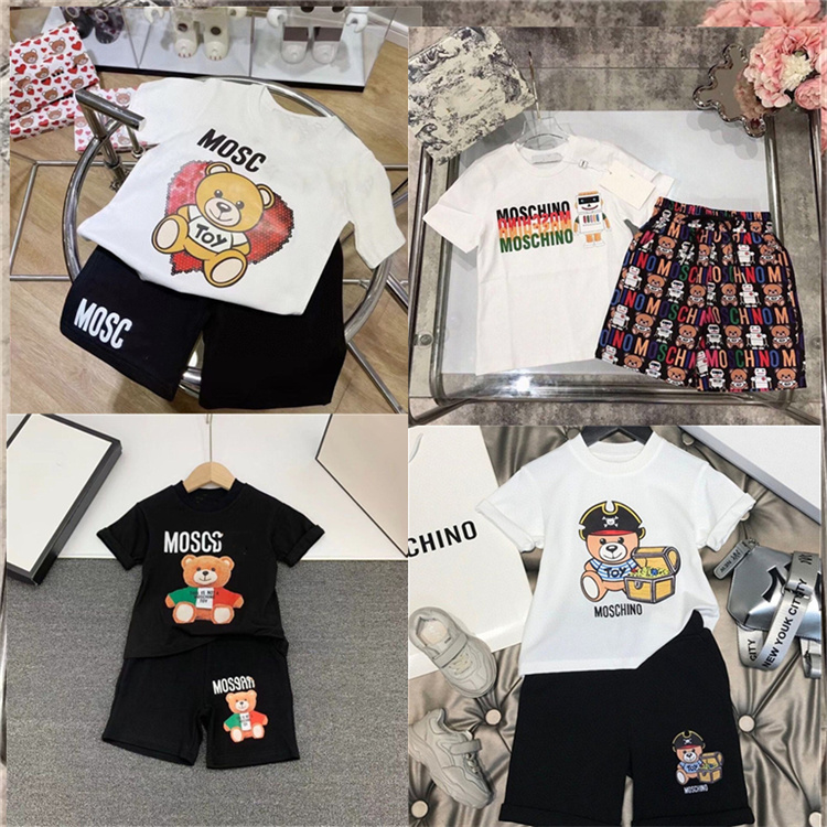 

Clothing set Children's high-quality designer 2 pieces summer T-shirt Festival clothing cartoon short sleeve T-shirt Shorts 90cm-160cm A42, 14
