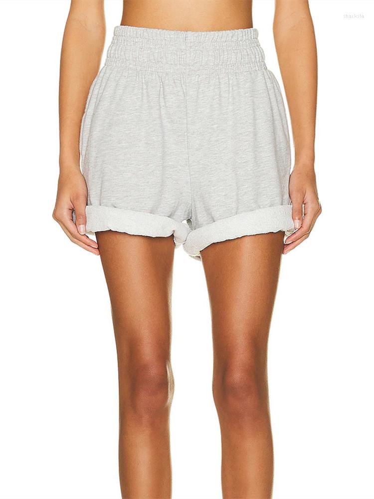 

Women' Shorts Women' Curled Gray Lazy Style Elastic Waist Casual Summer 2023 Lady