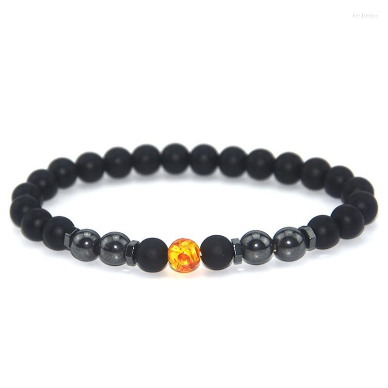 

Link Bracelets Natural Stone Men Energy Cylinder Hematite Healing For Women Prayer Reiki Charm Fashion Jewelry Gift