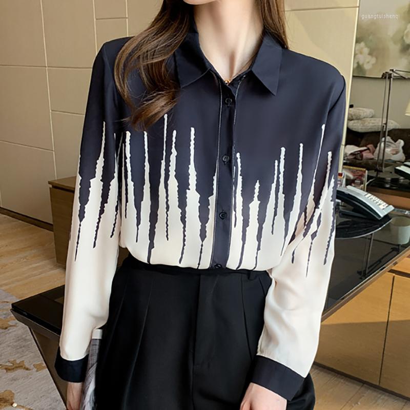 

Women' Blouses Camisas De Mujer 2023 Autumn Vintage Office Lady Chiffon Striped Womens Shirt Long Sleeve Ladies Tops Korean Clothes, Photo color