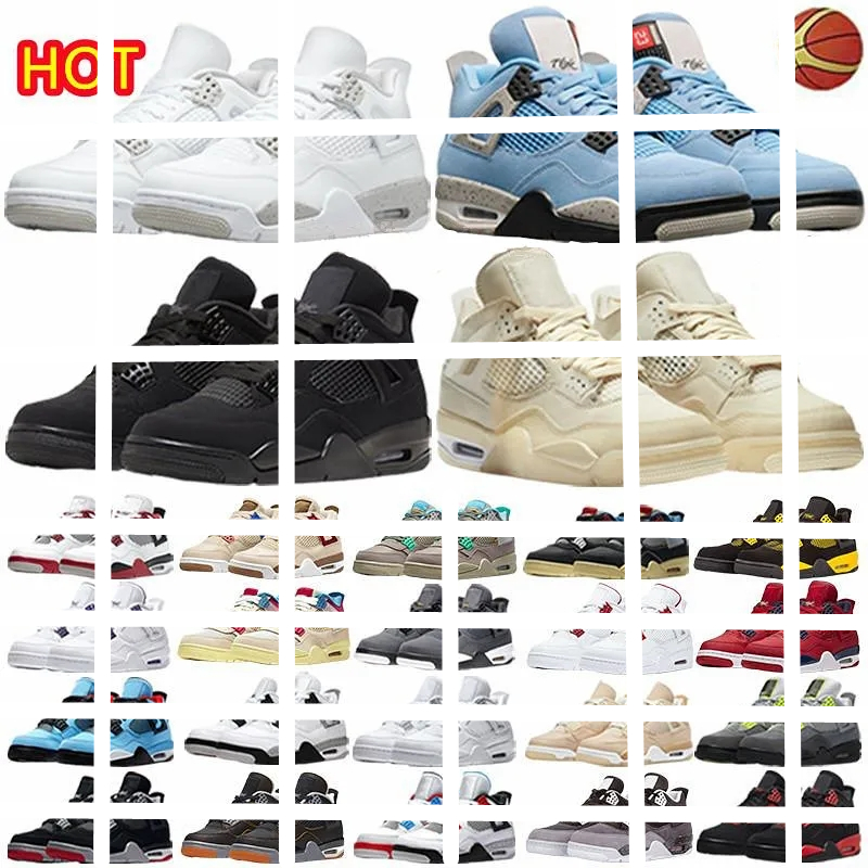 

New Top jordens 4 4 4s Sail Violet Ore Mens Basketball Shoes Sneakers Newstalgia Visionaire Patent Starfish University Blue Oreo Bred Black Cat women Sports Trainers